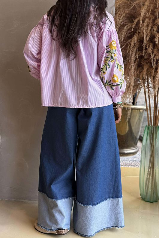 Hutton Crewel Work Shirt Pink